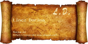 Lincz Dorina névjegykártya